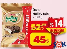 ÜLKER HALLEY MİNİ GRANÜLLÜ BİSKÜVİ 3X66 GR